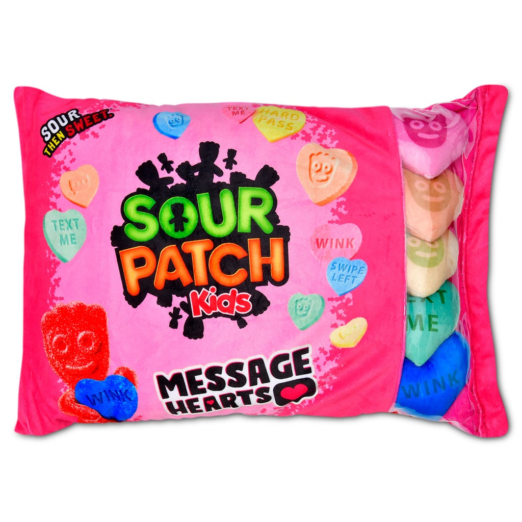 Sour Patch Kids Message Hearts Packaging Pillow