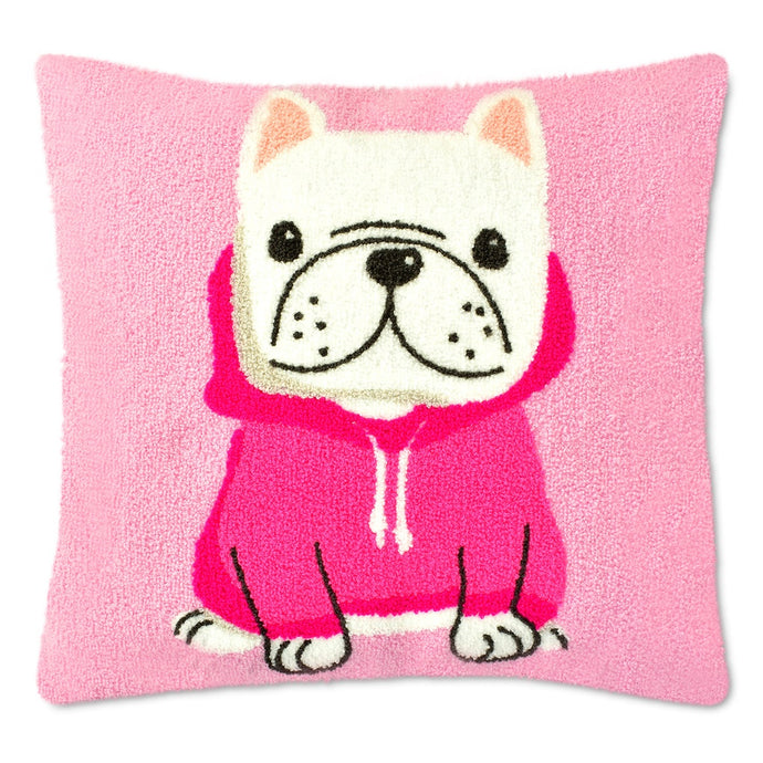 Frenchie Chenille Plush Pillow