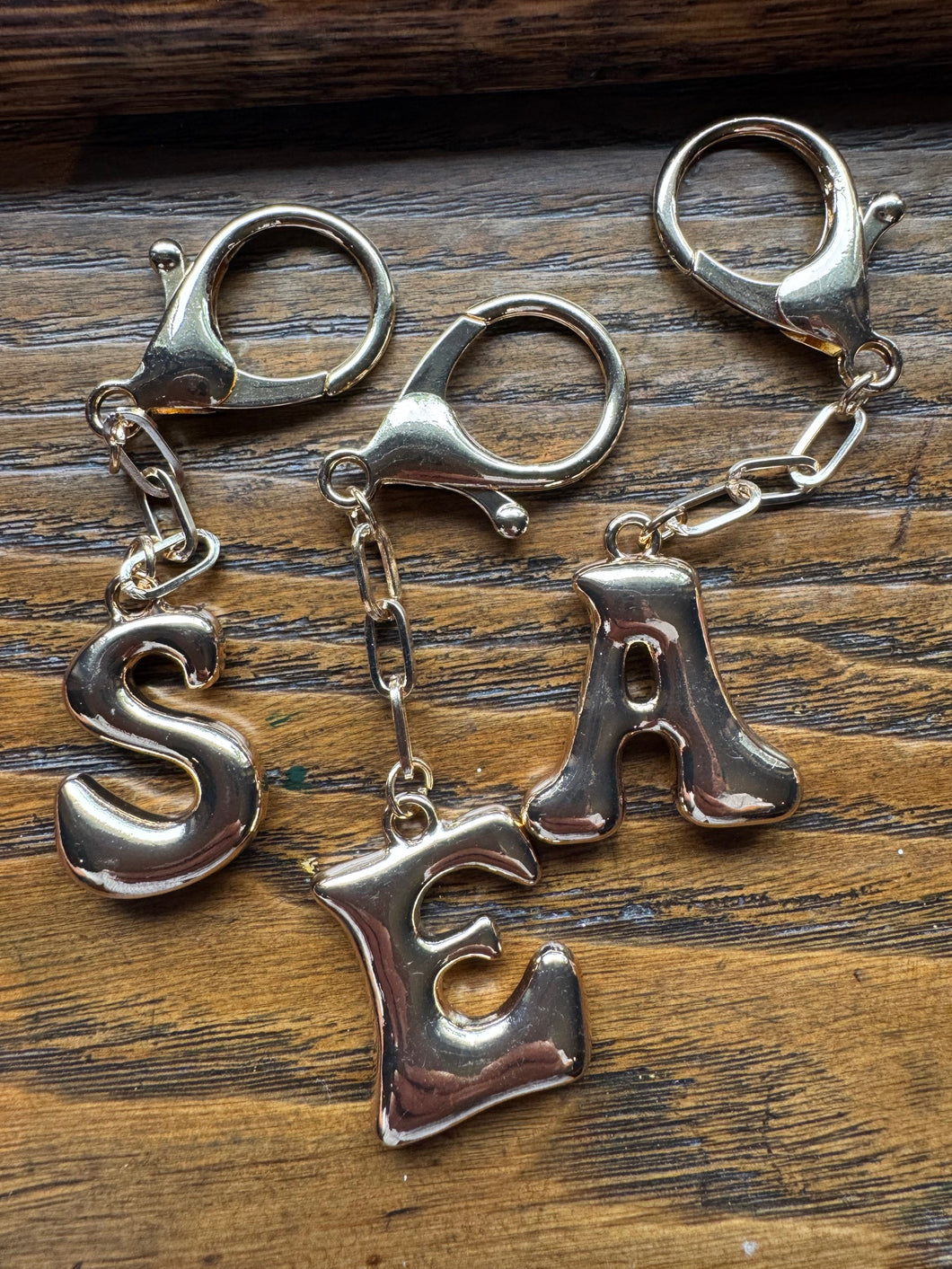 Bubble Letter Initial Keychain & Bagcharm