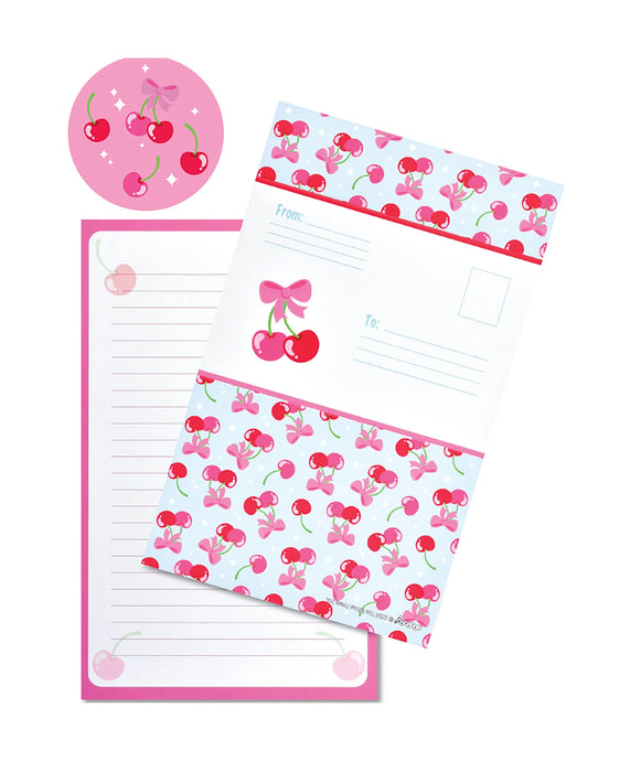 Cheerful Cherries Fold Over Stationary